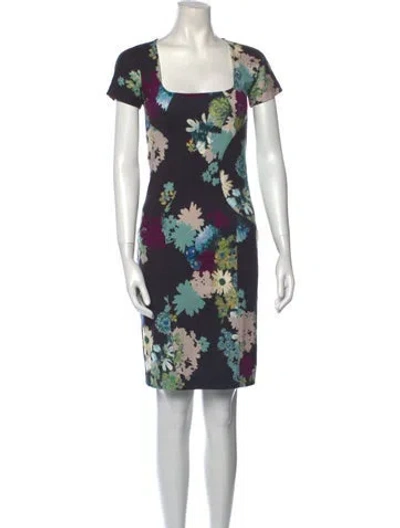 Pre-owned Etro Floral Print Mini Dress In Neutral