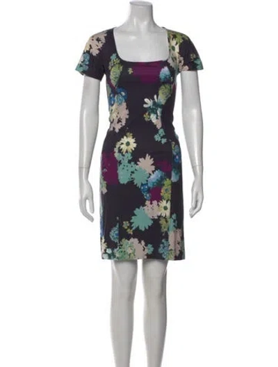 Pre-owned Etro Floral Print Mini Dress In Neutral