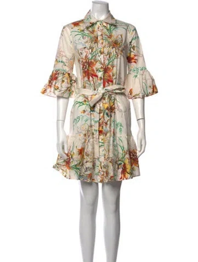 Pre-owned Etro Floral Print Mini Dress In Neutrals