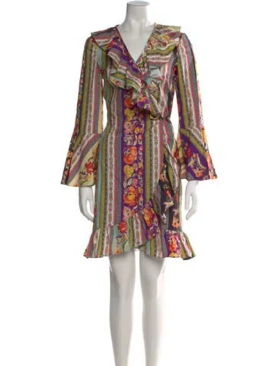 Pre-owned Etro Floral Print Mini Dress In Orange