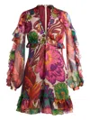 Etro Mini Dress With Maxi Floral Print In Pink