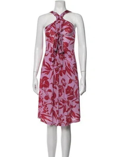 Pre-owned Etro Floral Print Mini Dress In Purple