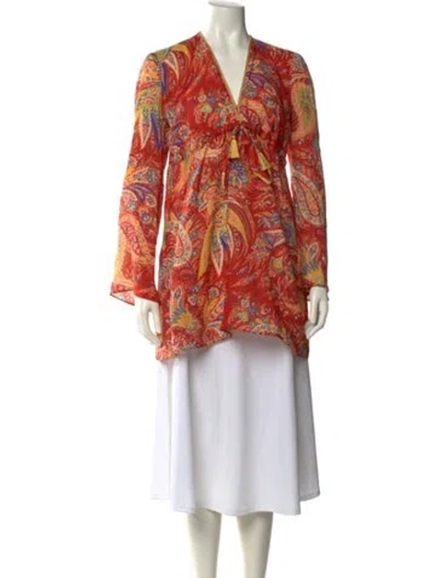 Pre-owned Etro Floral Print Mini Dress In Red