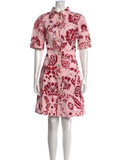 Pre-owned Etro Floral Print Mini Dress W/ Tags In Pink