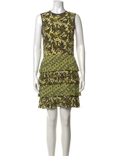 Pre-owned Etro Floral Print Mini Dress In Yellow