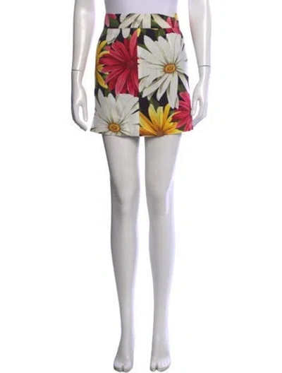 Pre-owned Etro Floral Print Mini Skirt In Black