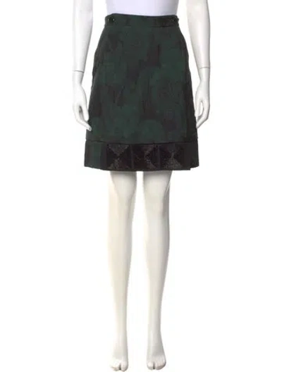 Pre-owned Etro Floral Print Mini Skirt In Green