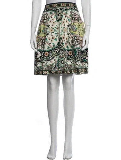 Pre-owned Etro Floral Print Mini Skirt In Green
