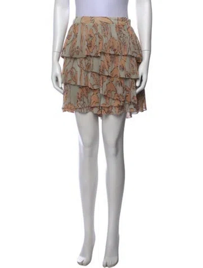 Pre-owned Etro Floral Print Mini Skirt In Neutrals