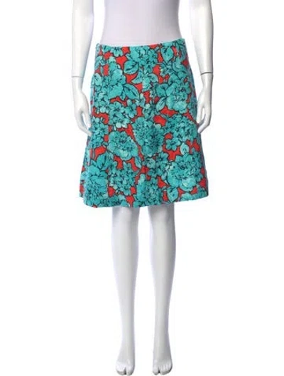 Pre-owned Etro Floral Print Mini Skirt W/ Tags In Blue