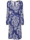 Etro Floral-print Multicolored Midi Dress In Purple