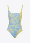 Etro Scoop Neckline High-cut Leg Floral Pattern Adjustable Straps
