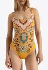 Etro Floral Print One-piece Swimsuit In Multi