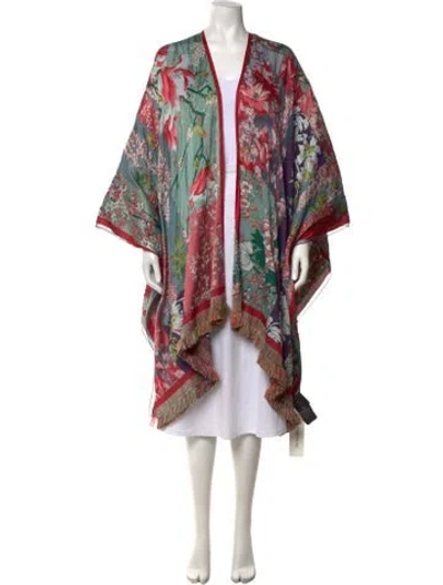 Pre-owned Etro Floral Print Open Front Sweater In Pink