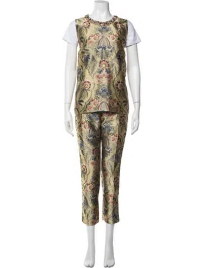 Pre-owned Etro Floral Print Pant Set In Yellow