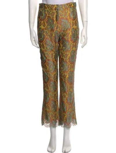 Pre-owned Etro Floral Print Pants In Orange