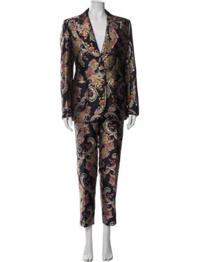 Pre-owned Etro Floral Print Pantsuit In Multi
