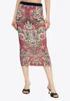 Etro Floral Print Pencil Skirt In Multi