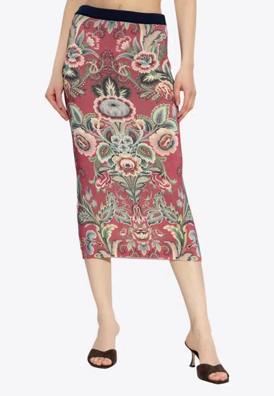 ETRO FLORAL PRINT PENCIL SKIRT