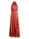 Etro Floral-print Pleated Maxi Dress In Red