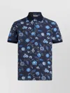 Etro Floral-print Polo Shirt In Blue