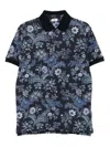 Etro Floral-print Polo Shirt In Blue