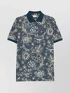 Etro , Polo Shirt With Floral Print, Man, Navy Blue, Size 4xl