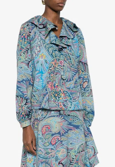 Etro Floral Print Ruffled Blouse In Multi