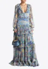 Etro Silk Ruffle-detail Floral Gown