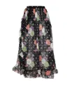 Etro Silk Skirt With Floral And Polka Dot Accents In Black