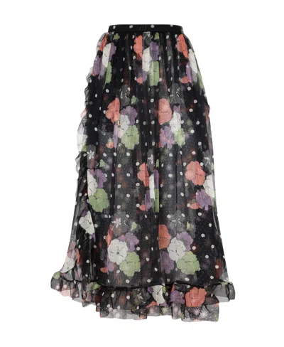 ETRO ETRO FLORAL PRINTED FLARED MIDI SKIRT