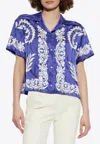 Etro Blue Floral-print Viscose Shirt