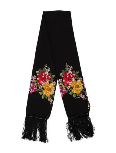 Pre-owned Etro Floral Print Scarf In Black