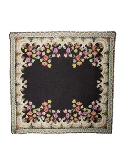 Pre-owned Etro Floral Print Scarf In Black