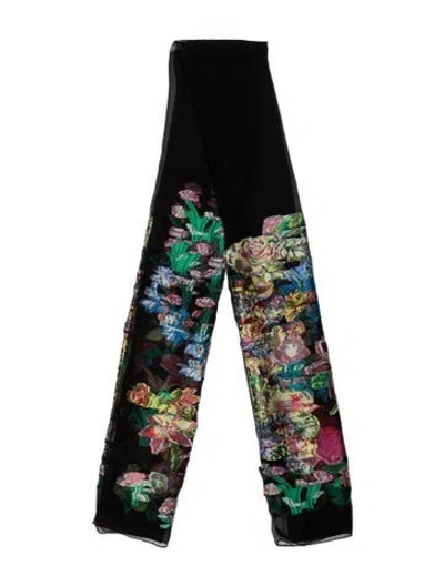 Pre-owned Etro Floral Print Scarf In Black