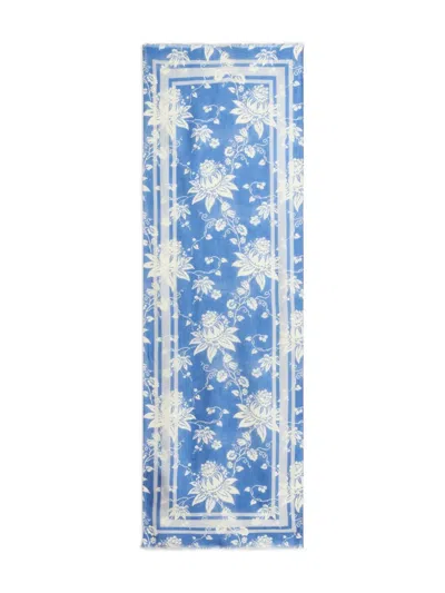 Etro Floral-print Scarf In Blue