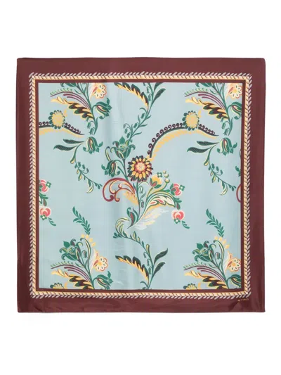Etro Floral-print Scarf In Blue
