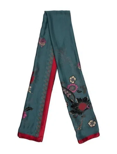 Pre-owned Etro Floral Print Scarf In Blue