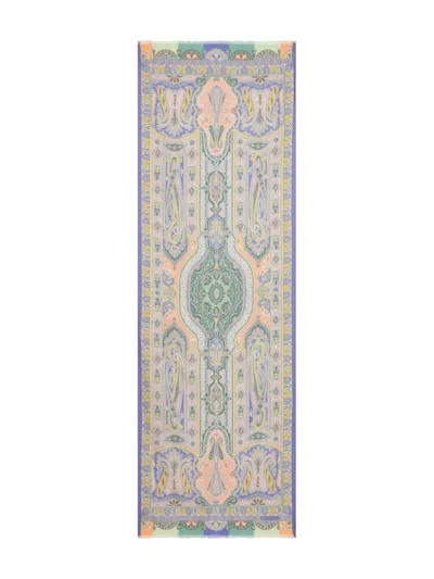 Etro Floral-print Scarf In Grün