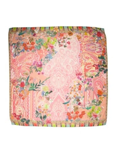 Pre-owned Etro Floral Print Scarf In Orange