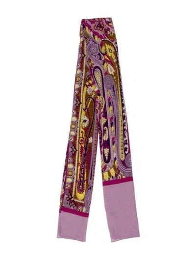 Pre-owned Etro Floral Print Scarf In Pink
