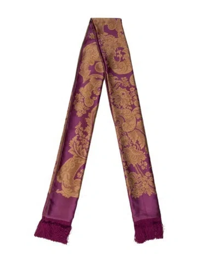 Pre-owned Etro Floral Print Scarf In Purple