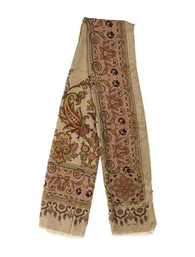 Pre-owned Etro Floral Print Scarf W/ Tags In Brown