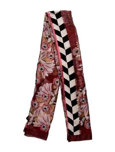 Pre-owned Etro Floral Print Scarf W/ Tags In Red