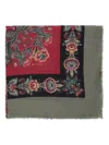 Etro Multicolor Square Scarf With All-over Floral Motif In Multi