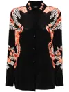 Etro Black Silk Shirt With Print In Black
