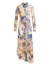 Etro Floral-print Shirt Dress In Neutrals