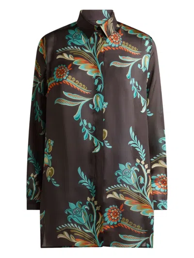 Etro Hemd Mit Blumen-print In Multi