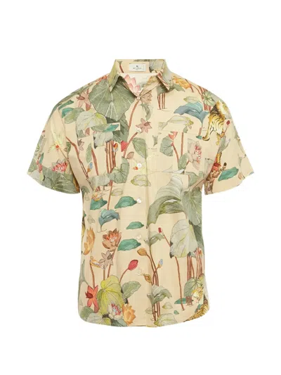 Pre-owned Etro Floral-print Shirt In Neutral