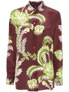 Etro Floral Print Viscose Shirt In Purple